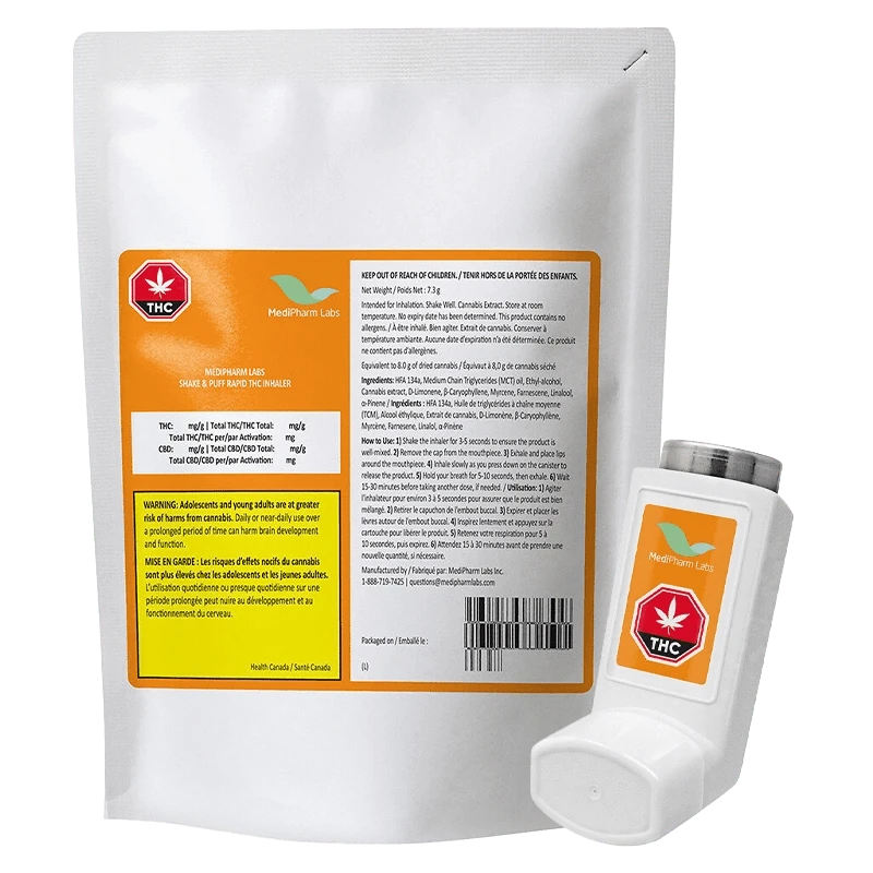 MediPharm Labs - Shake & Puff Rapid THC Inhaler (INDICA)