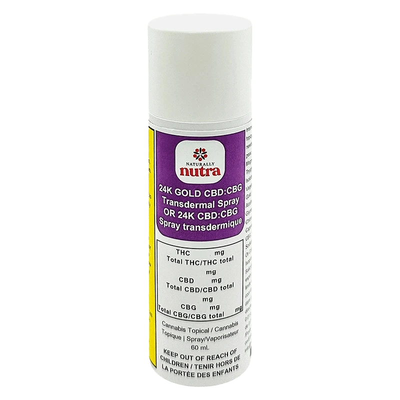 Naturally Nutra - 24K Gold CBD:CBG Transdermal Spray - Image 3