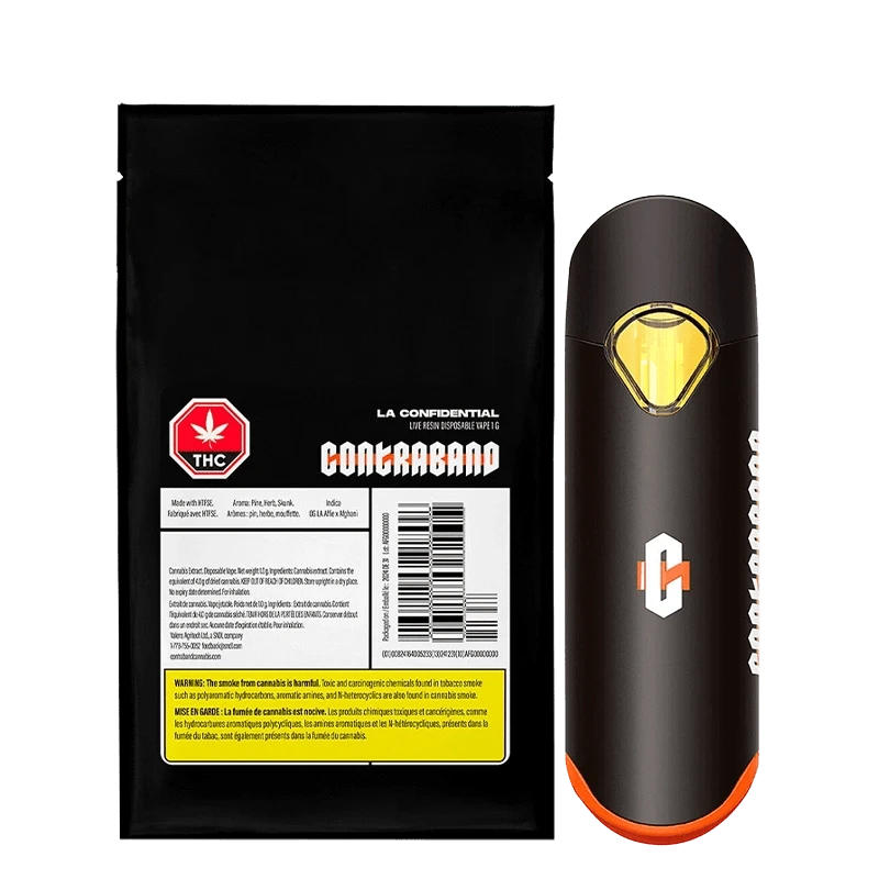 Contraband - LA Confidential Live Resin Disposable Vape (INDICA)