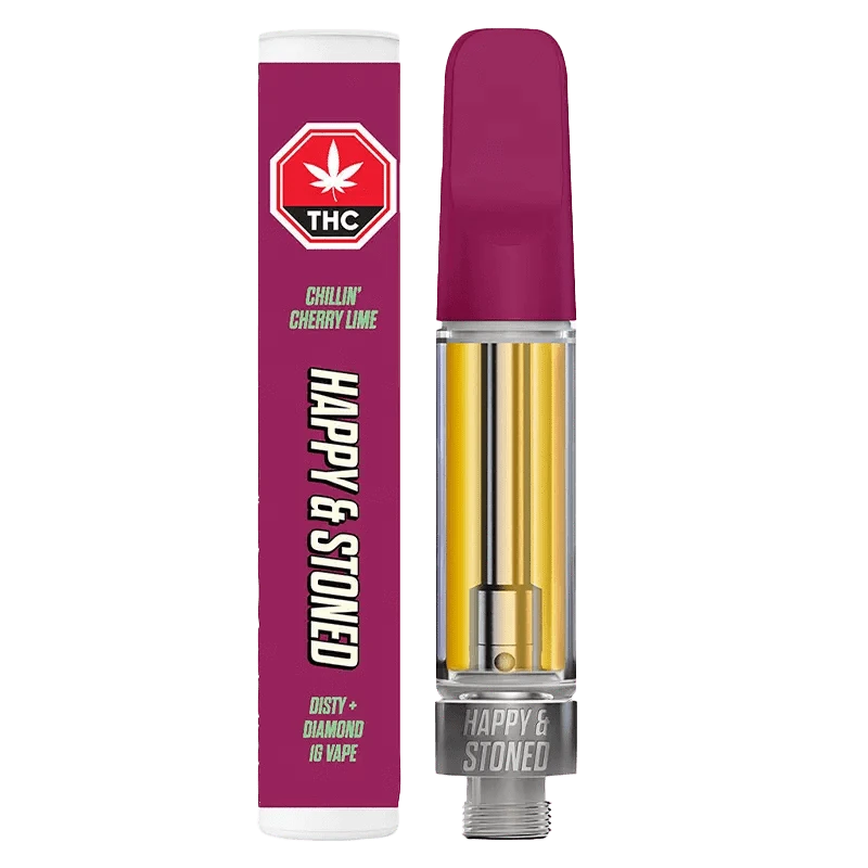 Happy&Stoned - Chillin' Cherry Lime Disty+Diamond Vape Cartridge (INDICA)
