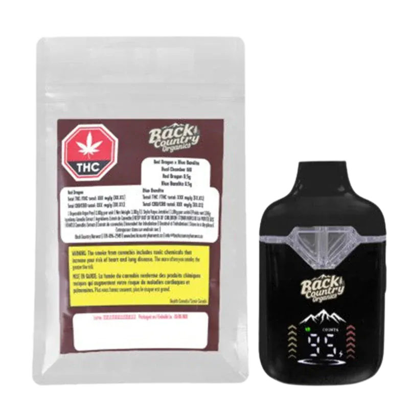 Back Country Organics - Red Dragon x Blue Bandita Live Rosin Chamber Disposable Vape (HYBRID)