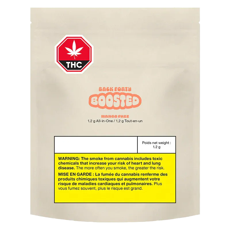Back Forty - Mango Fuzz BOOSTED Disposable Vape (INDICA) - Image 3