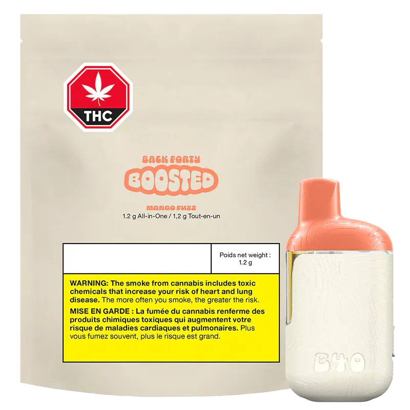 Back Forty - Mango Fuzz BOOSTED Disposable Vape (INDICA)