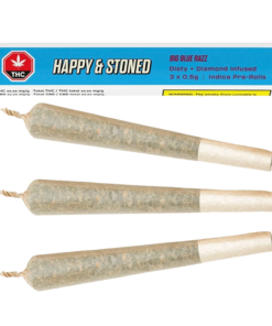 Happy&Stoned - Big Blue Razz Disty + Diamond Infused PR 3 x 0.5 g (INDICA)