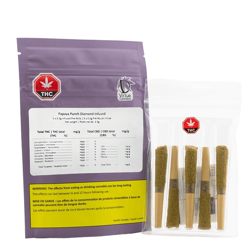 Virtue - Papaya Punch Diamond Infused PR 5 x 0.5 g (SATIVA)