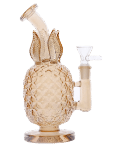 Alternative view of Canna Cabana - Valiant Iridescent Pineapple Water Pipe - Gold