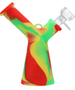 Valiant - Valiant Silicone Mr Y Water Pipe - Rasta - 6.2in.