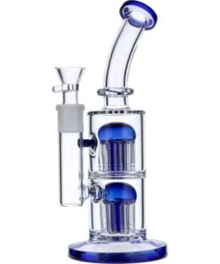 Valiant - Valiant Bent Neck Water Pipe w/ Double Tree Perc - Green - 11in.