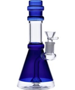 Alternative view of Valiant - Valiant Dual Use Water Pipe w/ Bowl & Banger - Dark Blue - 8in.