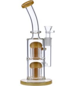 Alternative view of Valiant - Valiant Bent Neck Water Pipe w/ Double Tree Perc - Topaz - 11in.