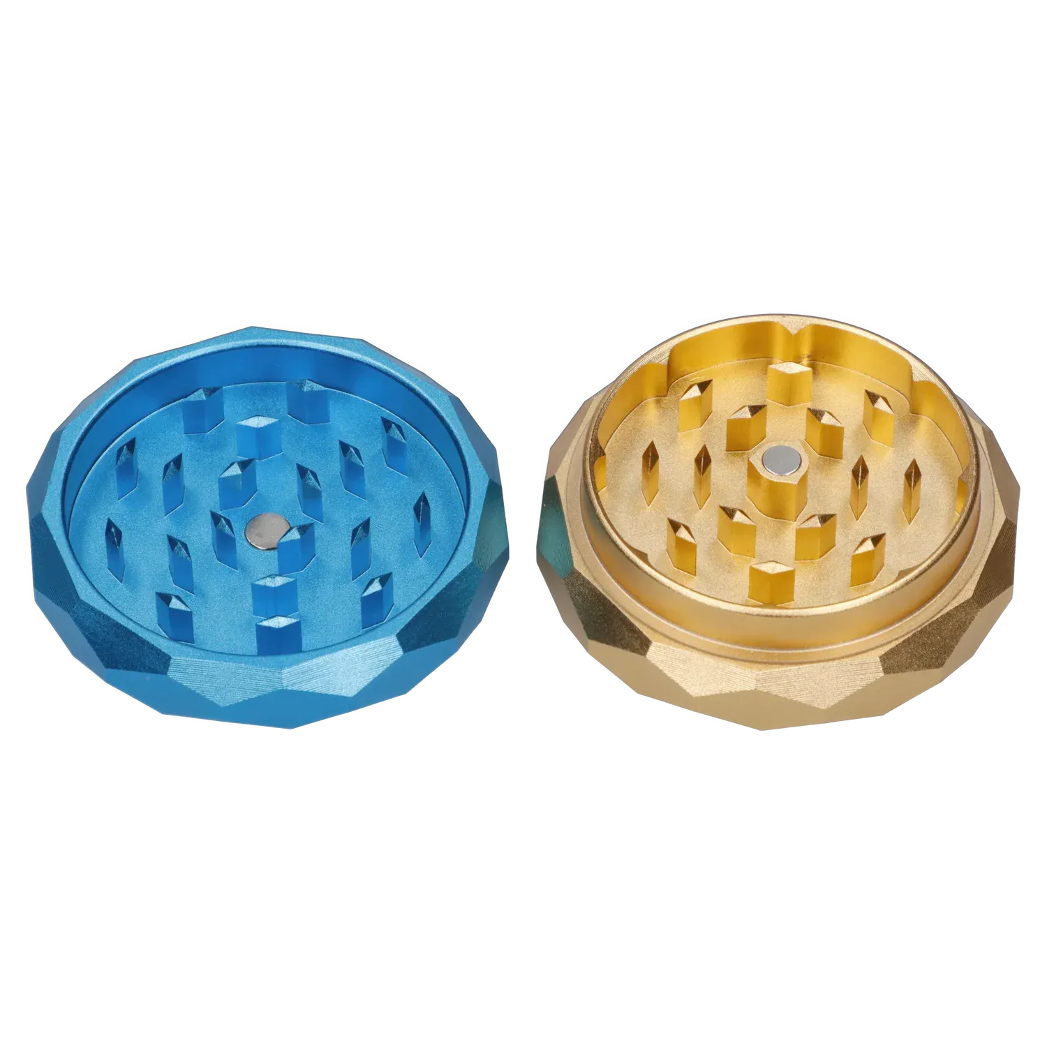 Famous Design - Famous Design Floral Lush Aluminum 2 Stage Grinder - Teal and Gold - Image 6