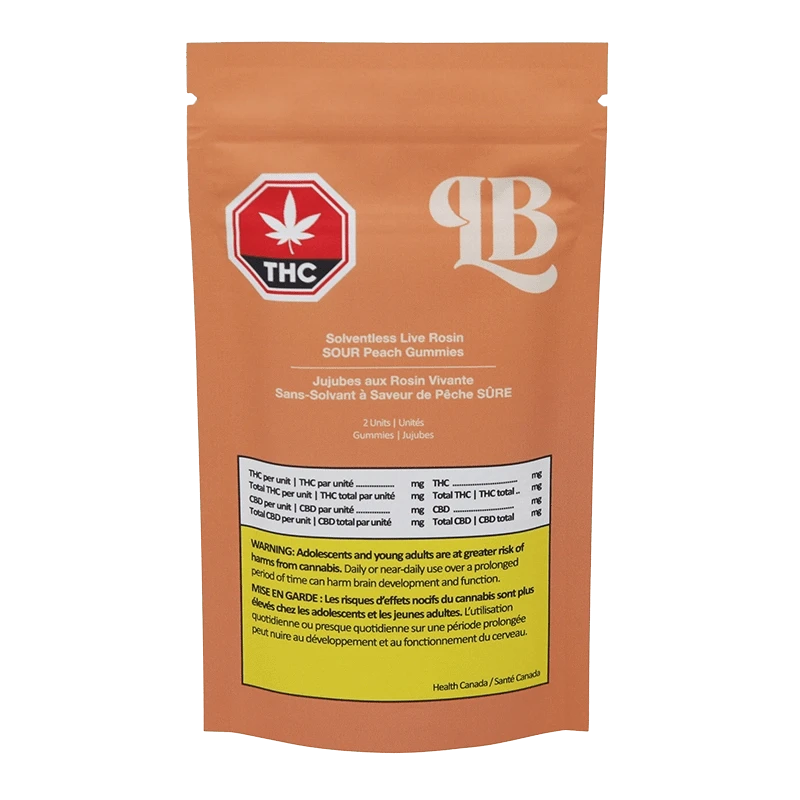 La Boca - Solventless Live Rosin Sour Peach Gummies (HYBRID) - Image 3