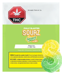 Spinach Sourz - Fully Blasted Mango Lime1:1 CBC:THC Gummies (SATIVA)