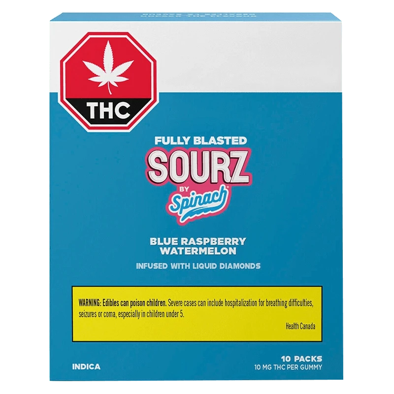 Spinach Sourz - Fully Blasted Blue Raspberry Watermelon Gummies (INDICA) - Image 3