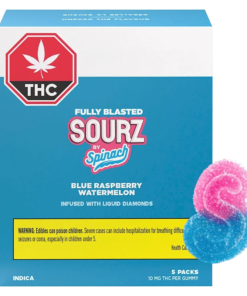 Spinach Sourz - Fully Blasted Blue Raspberry Watermelon Gummies (INDICA)
