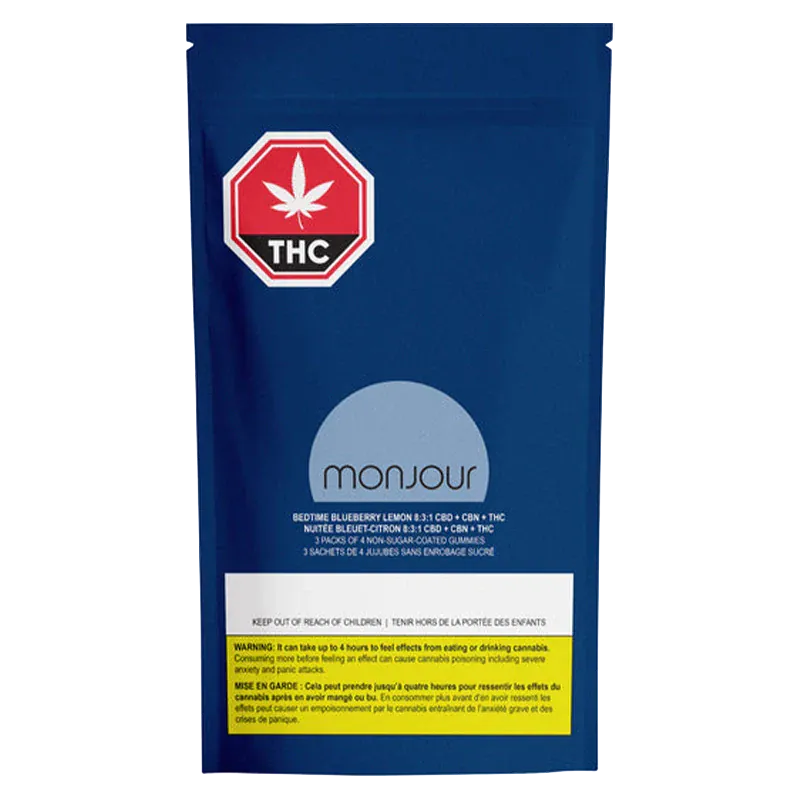 Monjour - Bedtime Blueberry Lemon 8:3:1 CBD:CBN:THC Gummies (INDICA) - Image 3