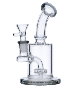 Valiant - Valiant Bent Neck Water Pipe w/ Matrix Perc - Transparent Black - 6in.