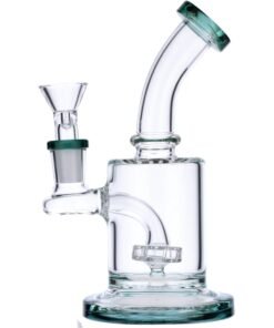 Alternative view of Valiant - Valiant Bent Neck Water Pipe w/ Matrix Perc - Teal - 6in.