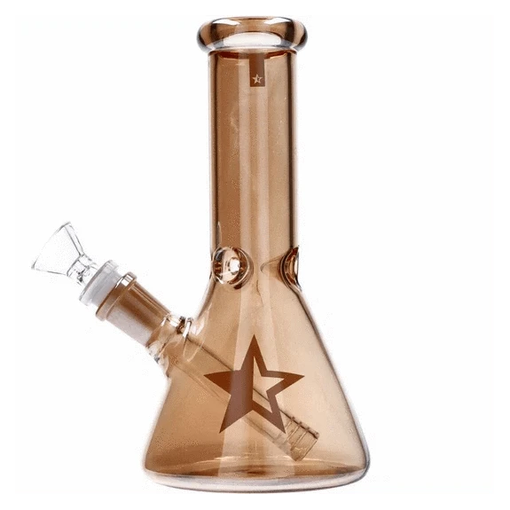 Famous Design - Famous Design Gold Beaker Water Pipe - Gold Fume - 8in.