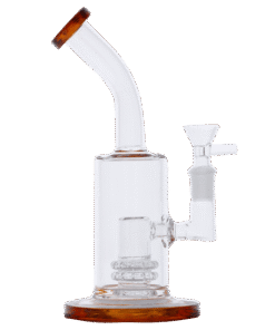 Valiant - Valiant Bent Neck Water Pipe - Amber & White - 8in.