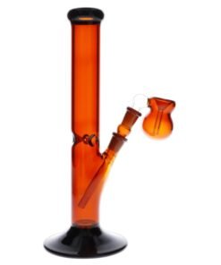 Valiant - Valiant Straight Water Pipe - Amber w/ Black Top & Base - 12in.