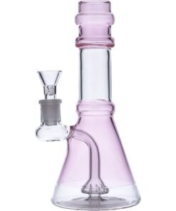 Alternative view of Valiant - Valiant Dual Use Water Pipe w/ Bowl & Banger - Transparent Pink - 8in.