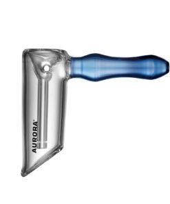 Aurora - Aurora Straight Bubbler - Clear & Blue - 6in.