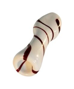 Valiant - Valiant Striped Glass Chillum - White & Red - 3.25in.
