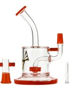 Evolution - Evolution Halo Dual Use Water Pipe w/ Dome Bowl & Banger - Red - 6.75in.