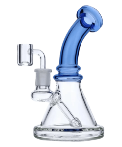 Valiant - Valiant Bent Neck Mini Water Pipe - Blue - 7in.