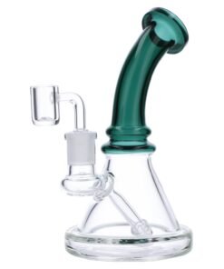 Alternative view of Valiant - Valiant Bent Neck Mini Water Pipe - Teal - 7in.