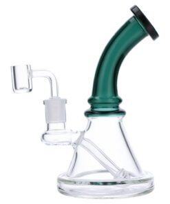 Valiant - Valiant Bent Neck Mini Water Pipe - Teal - 7in.