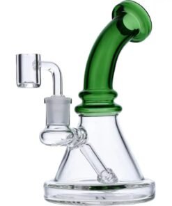 Valiant - Valiant Bent Neck Mini Water Pipe - Green - 7in.