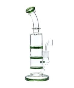 Valiant - Valiant Bent Neck Dab Rig w/ Triple Honeycomb - Green - 9.5in.