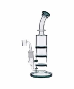 Alternative view of Valiant - Valiant Bent Neck Dab Rig w/ Triple Honeycomb - Teal - 9.5in.