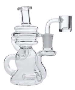 Valiant - Glass Bubbler Pipe w/ Quartz-Clear-6 in