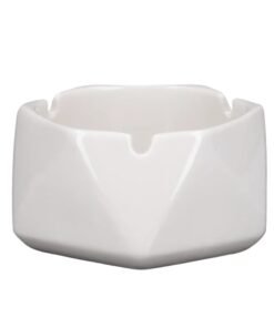 Valiant - Valiant Hexagonal Glass Ashtray - White - 4.4in