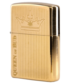 Alternative view of Queen of Bud - Queen of Bud Golden Vertical Flame Zippo