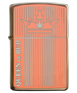 Queen of Bud - Queen of Bud Rose Quartz Vertical Flame Zippo