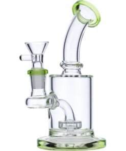 Valiant - Valiant Bent Neck Water Pipe w/ Matrix Perc - Bright Green - 6in.