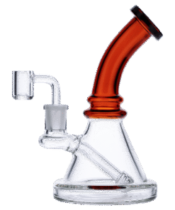 Valiant - Valiant Bent Neck Mini Water Pipe - Amber - 7in.