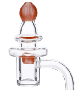 Alternative view of Valiant - Valiant Glass Carb Cap w/ directional flow - Clear & Orange