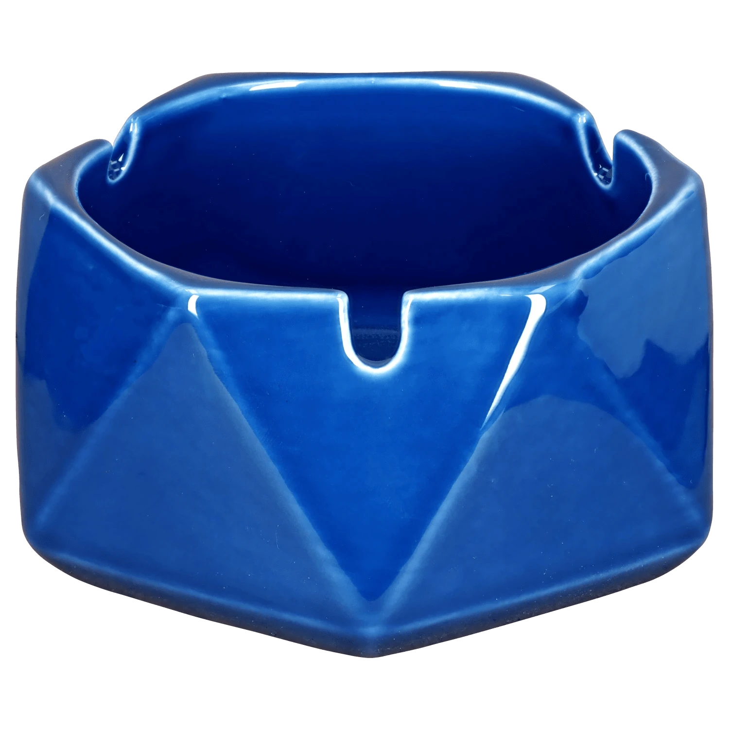 Valiant - Valiant Hexagonal Glass Ashtray - Teal - 4.4in