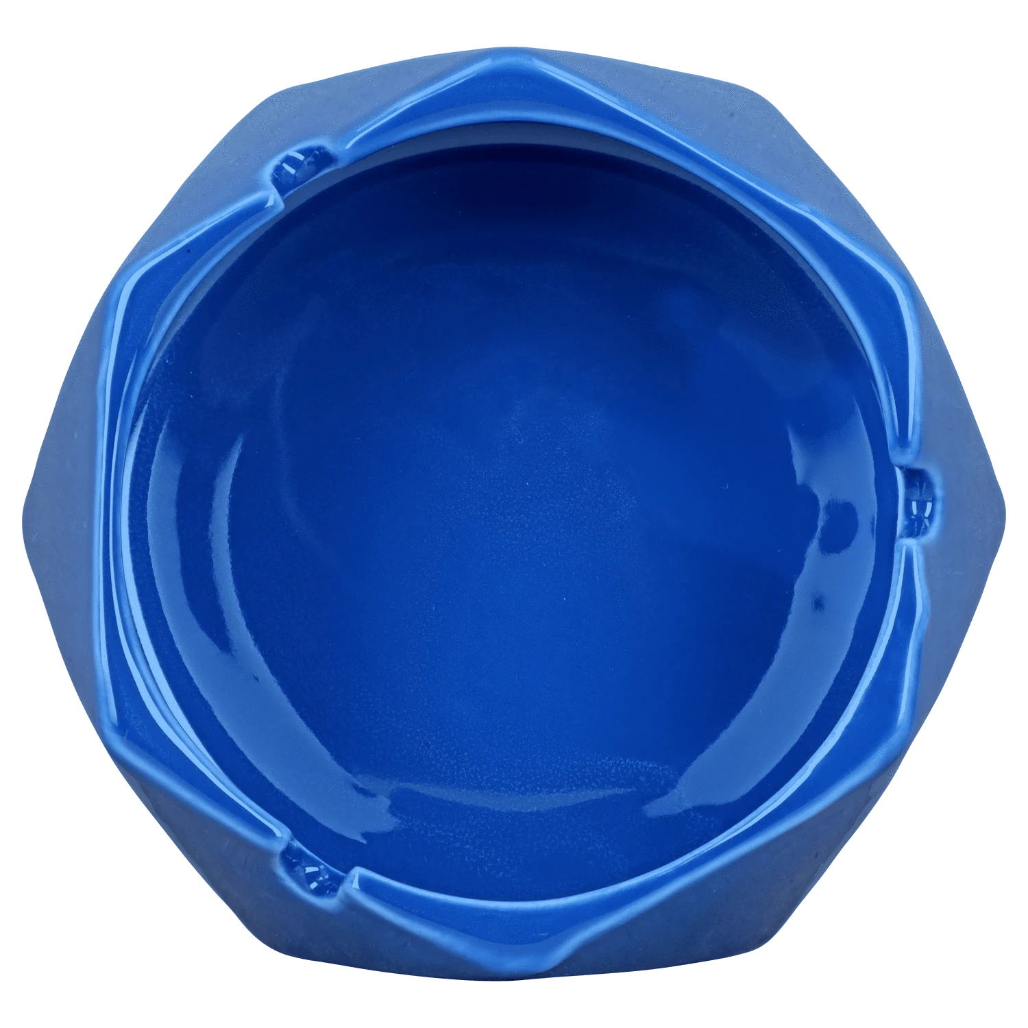 Valiant - Valiant Hexagonal Glass Ashtray - Teal - 4.4in - Image 2