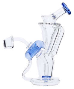 Valiant - Bent Neck Dab Rig Recycler-Blue-6in