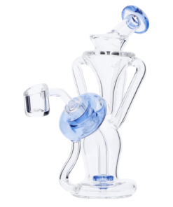 Alternative view of Valiant - Bent Neck Dab Rig Recycler-Blue-6in