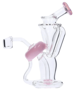 Valiant - Bent Neck Dab Rig Recycler-Milky Pink-6in
