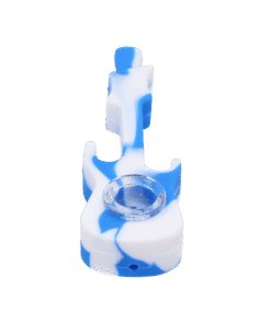 Valiant - Silicone Guitar Hand Pipe - Blue & White