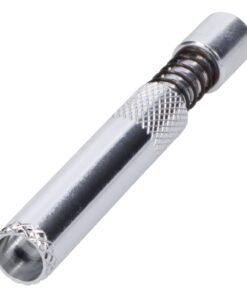 Alternative view of Valiant - Valiant Spring Loaded Half Weave Tip One Hitter - Silver